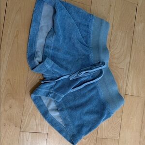 Hard Tail-  Blue Terry Shorts with Drawstring Waist